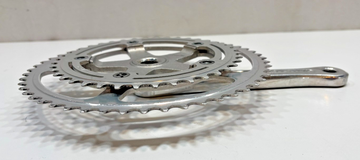 Vintage SR Sakae Silstar 170mm 52/40 Silver Aluminum Road Bike Double Crankset