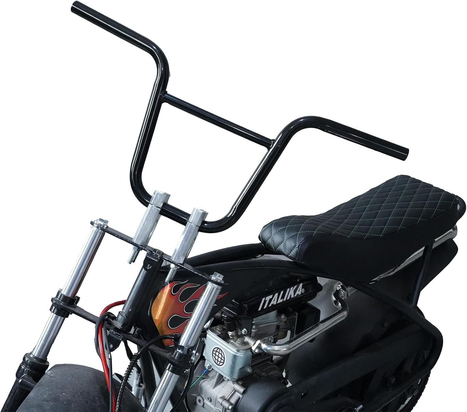 Black 7/8» Mini Bike Handlebar, 10.5» Rise Crossbar Design for Motovox MBX10 M