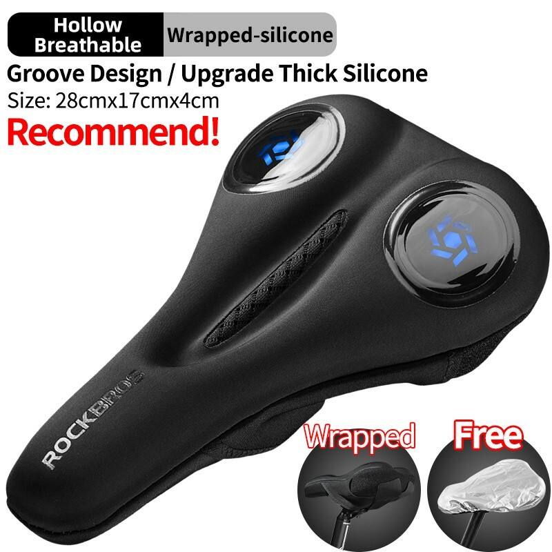 ROCKBROS Bike Seat Cushion Gel Bicycle Seat Cover Outdoor Cycling Saddle Cushion