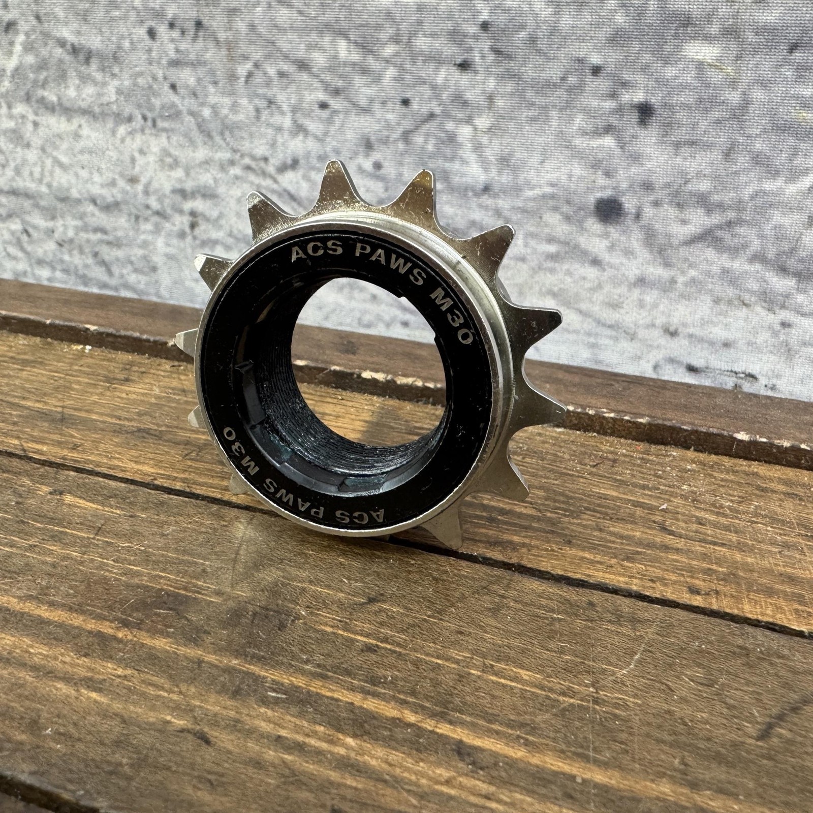 ACS PAWS M30 Single Speed Freewheel 14T 3/32 Silver BMX Threaded Metric M30x1