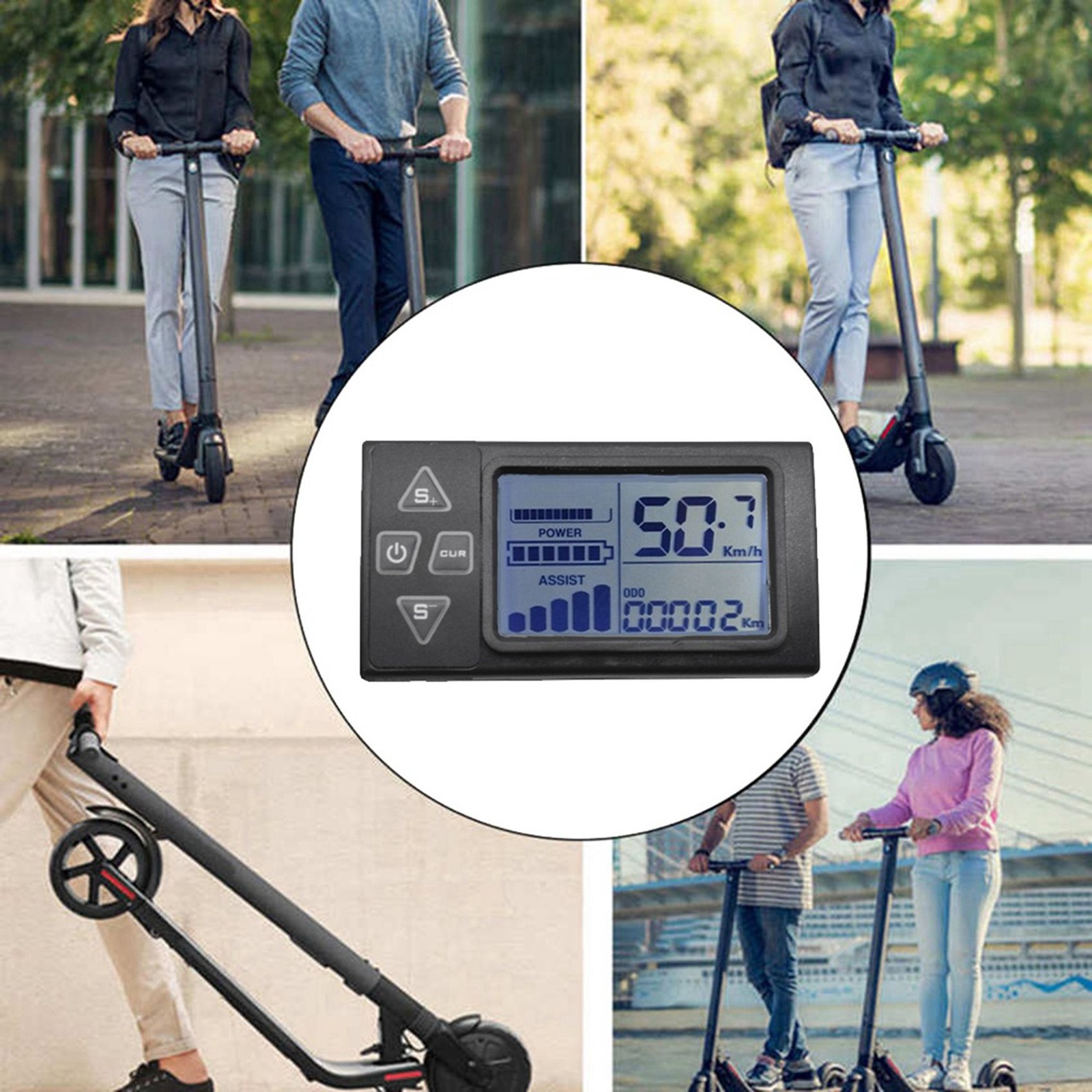 2X 24V 36V 48V 60V S861 LCD Ebike Display Dashboard Meter for Electric Bike9330