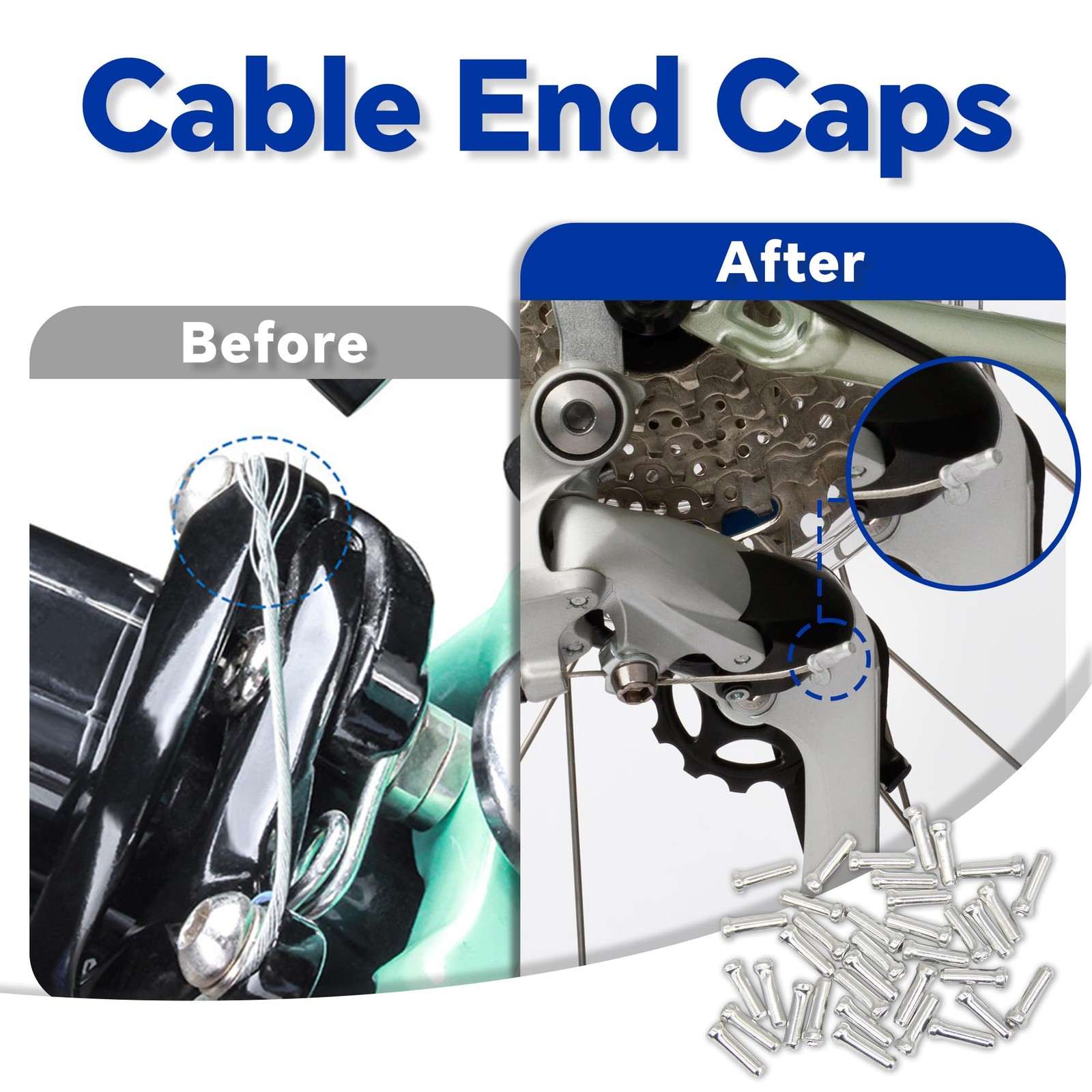 103pcs Universal Bike Brake Shift Cable Housing Stainless Steel Cutter End Caps