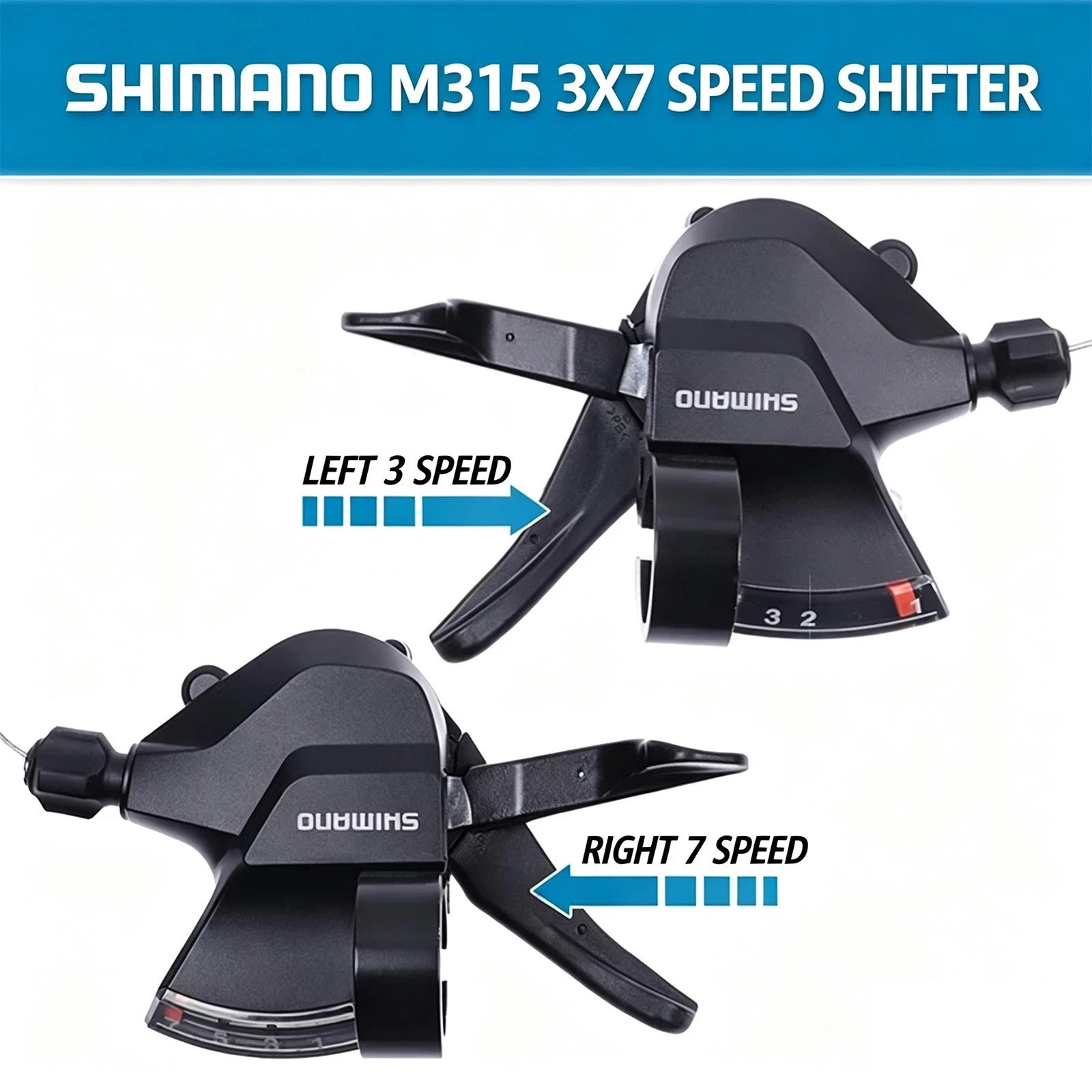 Shimano Altus SL-M315 3x7Speed Rapidfire Plus Trigger Shifter Set Left/Right MTB