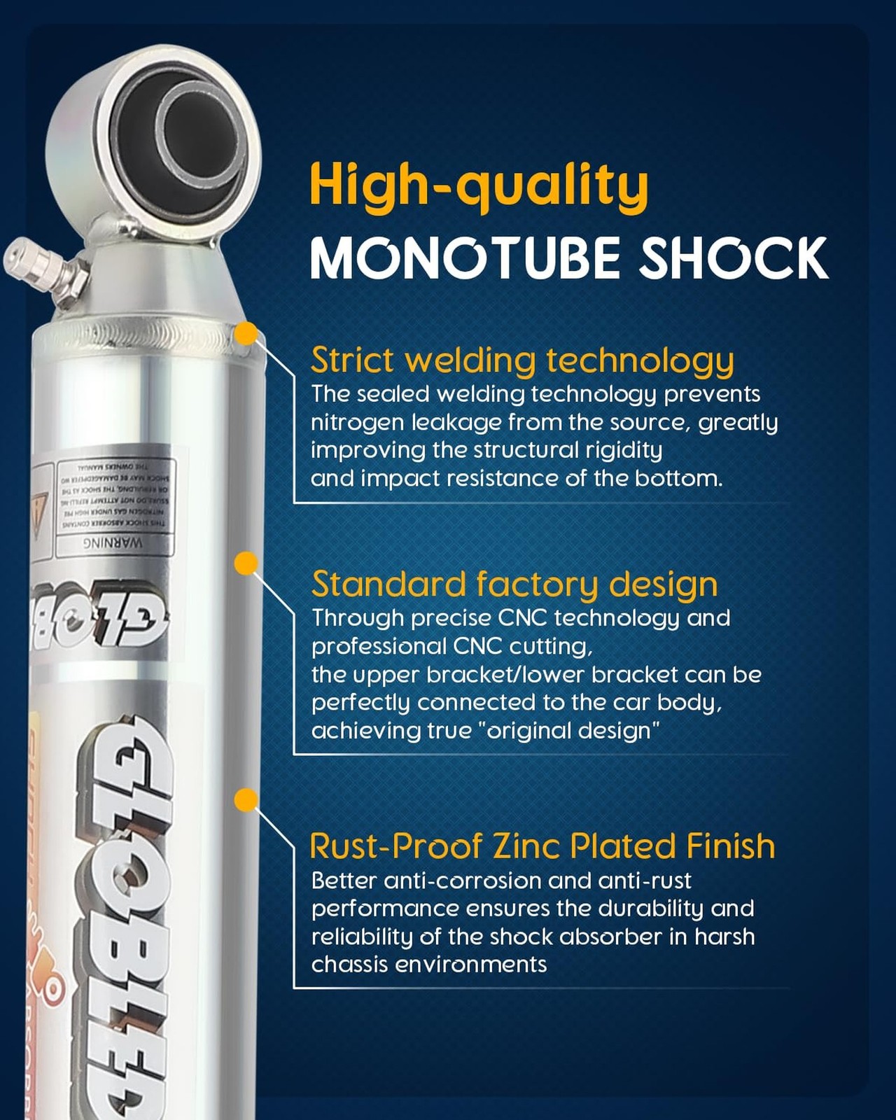 Monotube Gas Shock Front Heavy Duty Shock Absorber Compatible with Dodge Ram,…