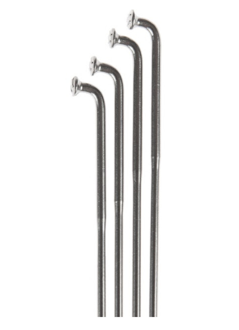 Bicycle Spokes & Nipples – 14/15/14 Gauge Stainless Steel Double Butted – SILVER