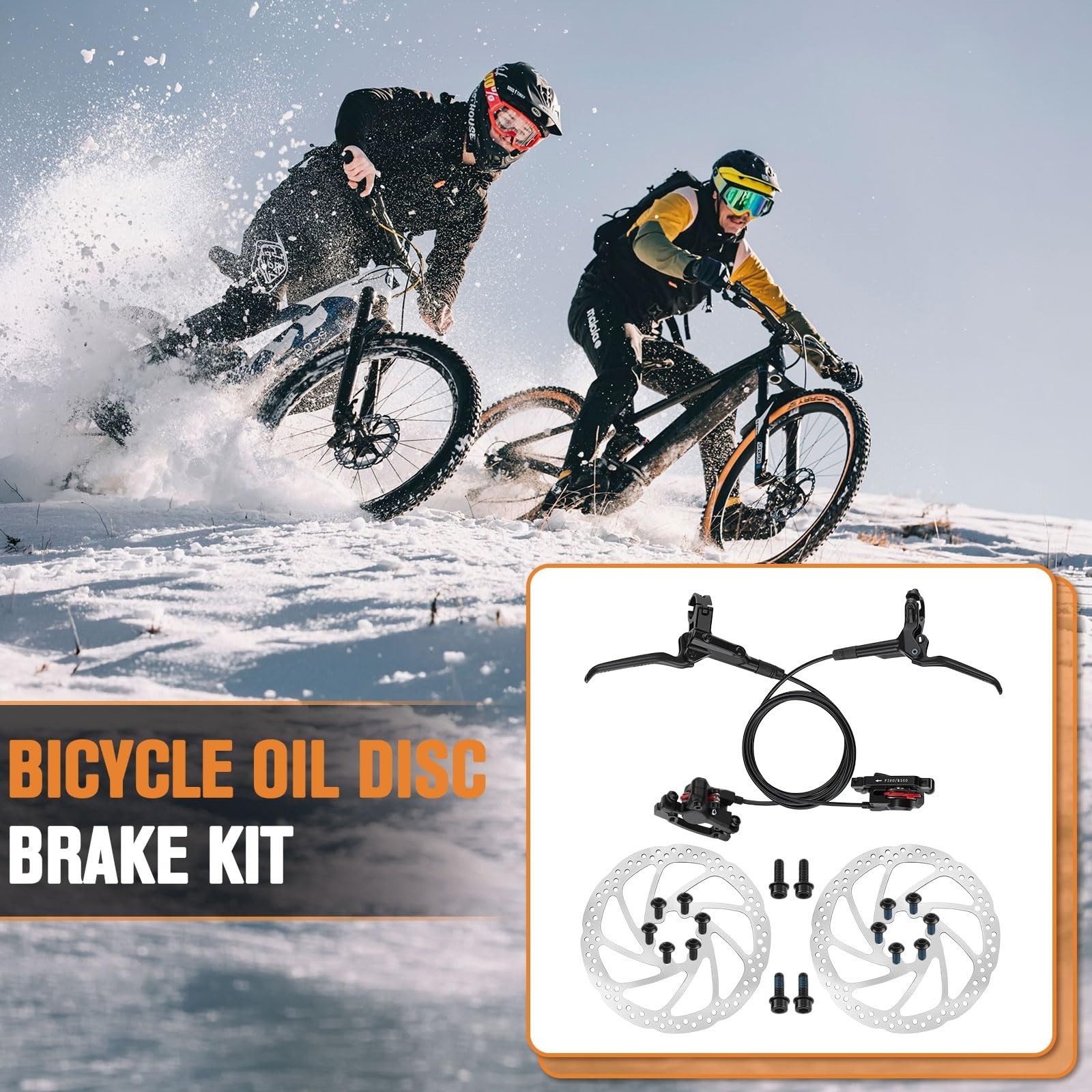 Hydraulic Brakes for E-Bike & Mountain Bike – 160mm Rotors, Ceramic Pads, 4 Pist