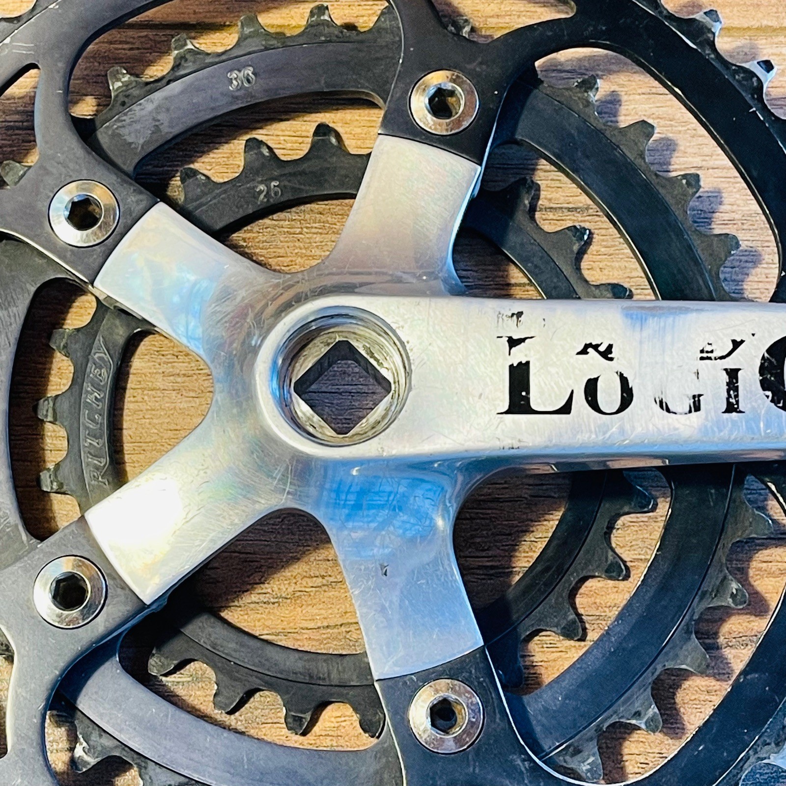 Used Ritchey Logic Triple Crankset Sugino Square Taper 110 74 180mm Black Rings