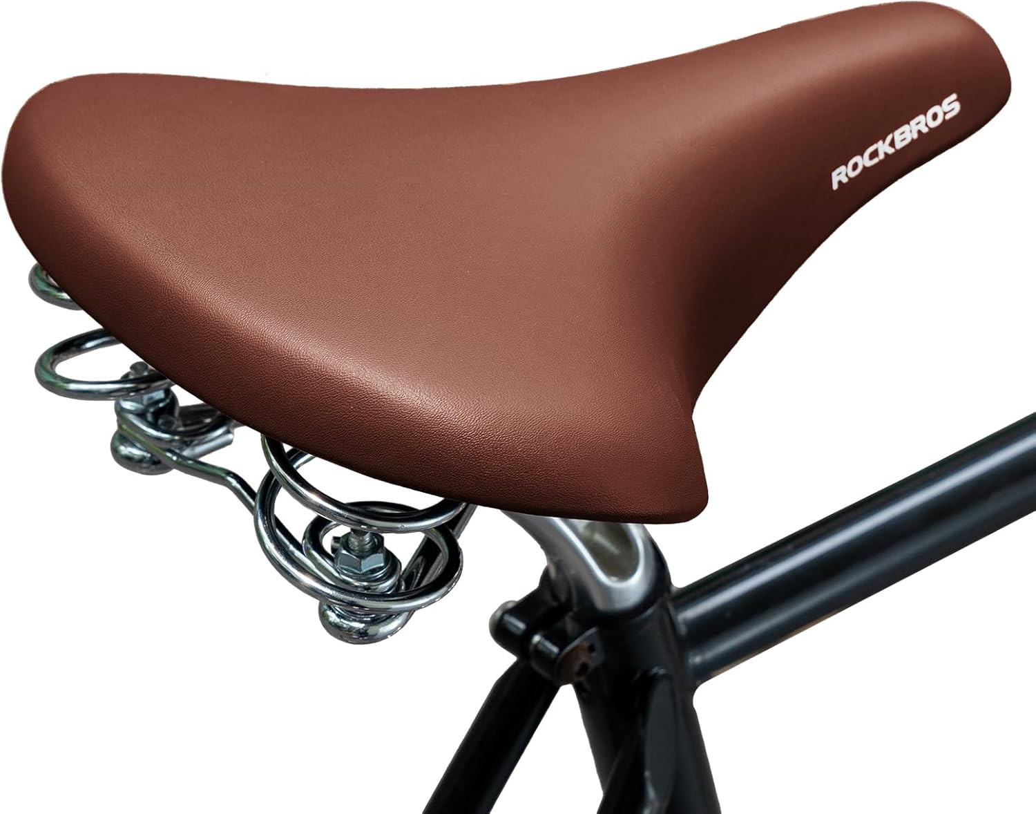 ROCKBROS Bike Seat Comfort Bicycle Saddle Cushion Waterproof Vintage Brown+Light