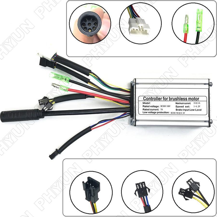 1x DC 36/48V 15A Controller For 250W 350W Brushless Motor Ebike Electric Bicycle