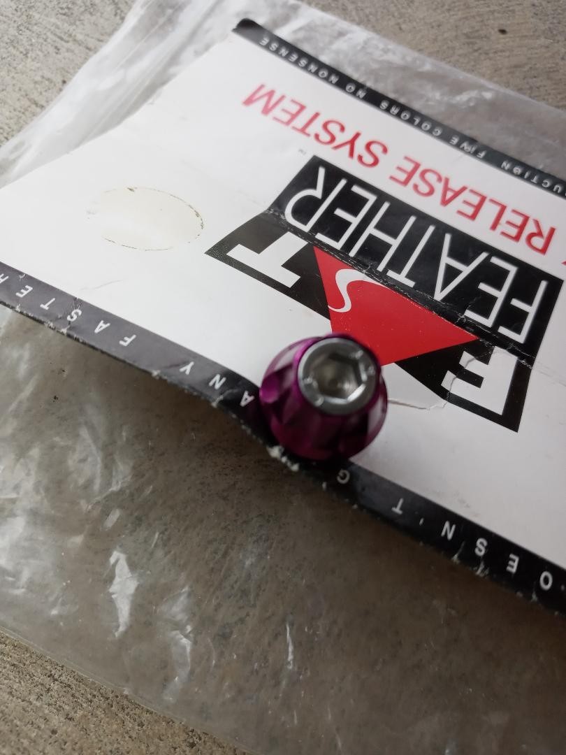 Vtg. Fast Feather Purple/Violet Ti Mtn SEAT POST Lock Nut Mint/NIB + Allen!