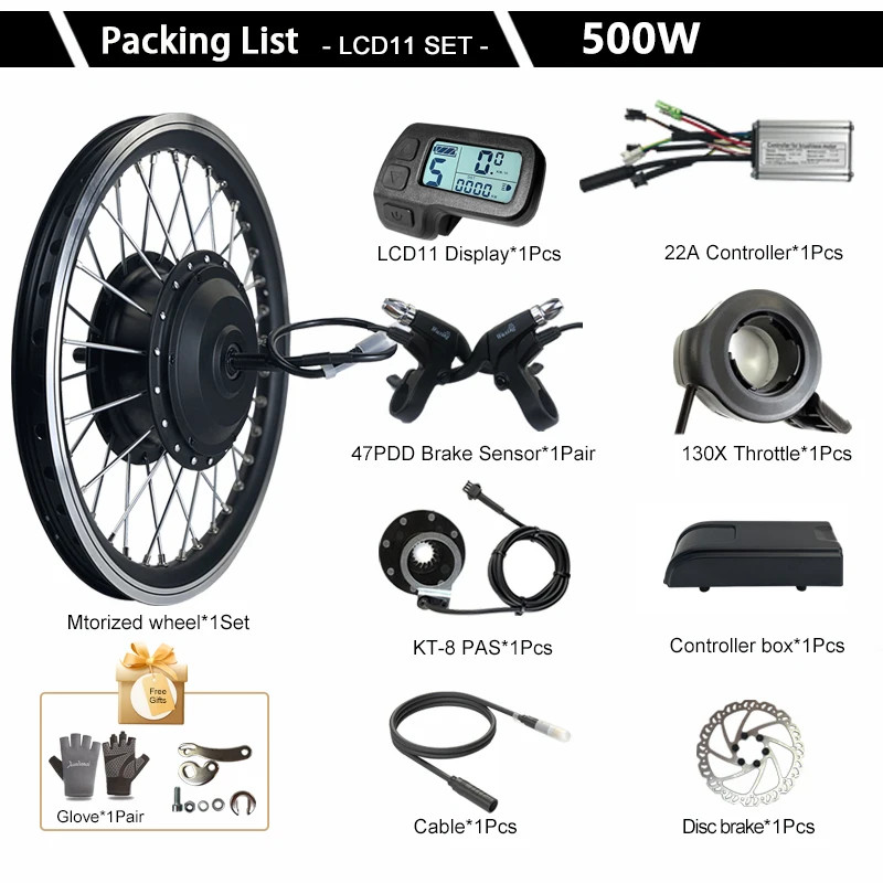 Electric Bicycle Motor Conversion Kit 500W 36V 48V Front Hub Motor Wheel