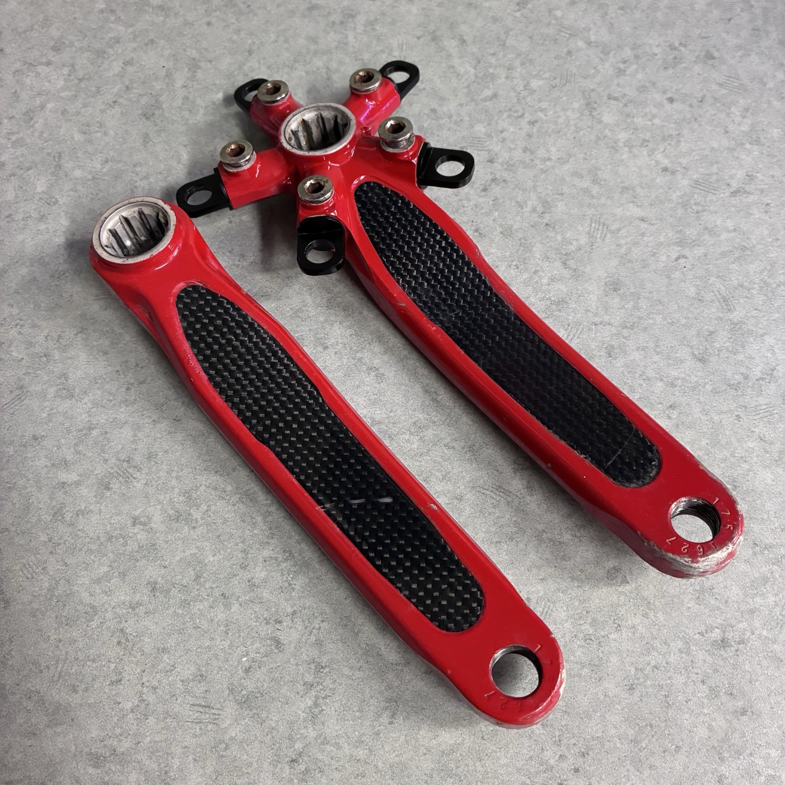 Vintage Red Race Face Next Crank Arm Set 175mm ISIS 94/58mm BCD Carbon Turbine