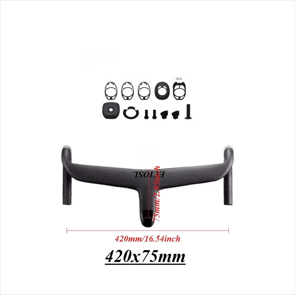 Carbon Internal Cable Routing Di2 Cockpit Handlebar and Stem for Road Bicycle