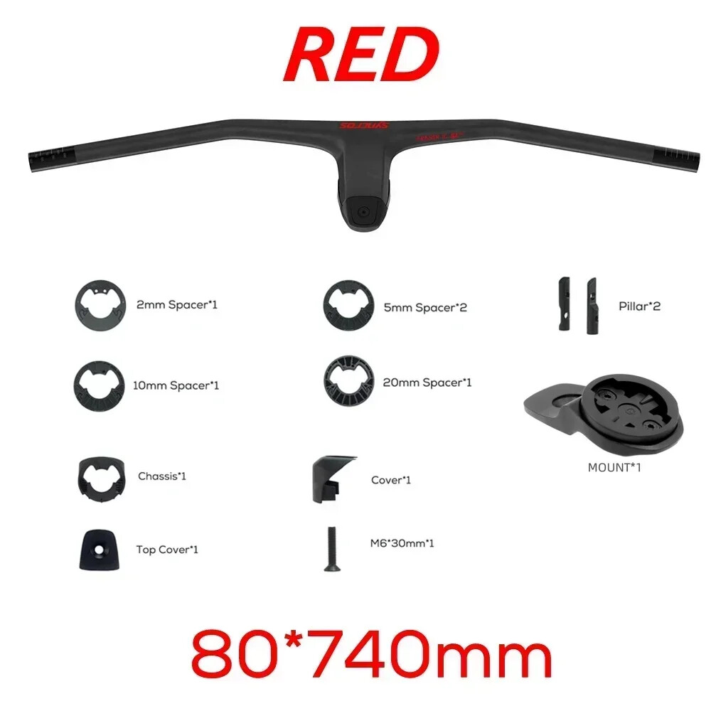 -20 Degrees Full Carbon Fibre MTB Bicycle Integrated Cockpit Handlebar 740MM