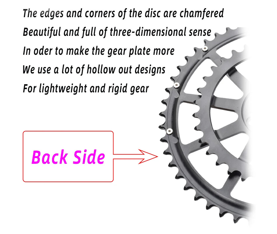 165mm/170mm Ultralight Road Bike Crank Bicycle Crankset Double Chainring 50-34T