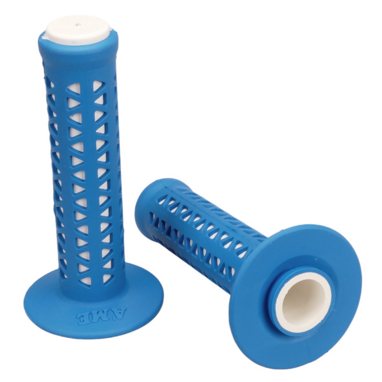 AME old school BMX Unitron bicycle grips – MAUI BLUE over WHITE