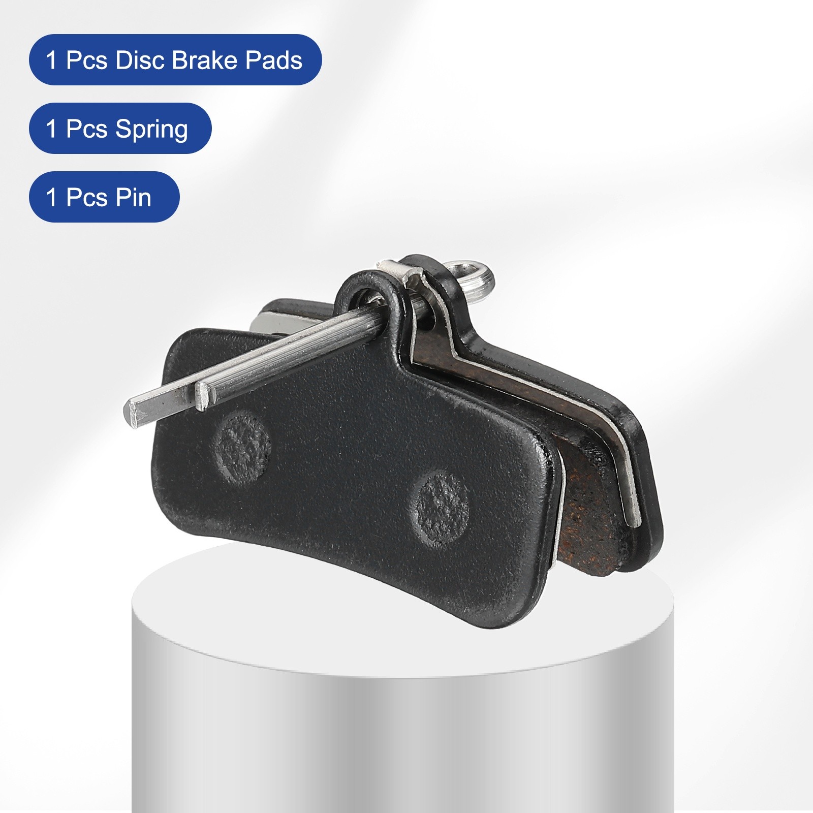Disc Brake Pad 1.56″ x 0.65″ Bike Brake Pads with Spring and Pin, Black