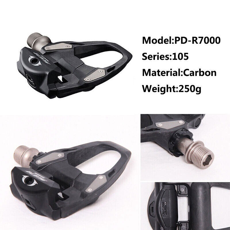 Shimano PD-R7000 Carbon Fiber 9/16″ Clipless Pedals SPD-SL with SH11 6° Cleats