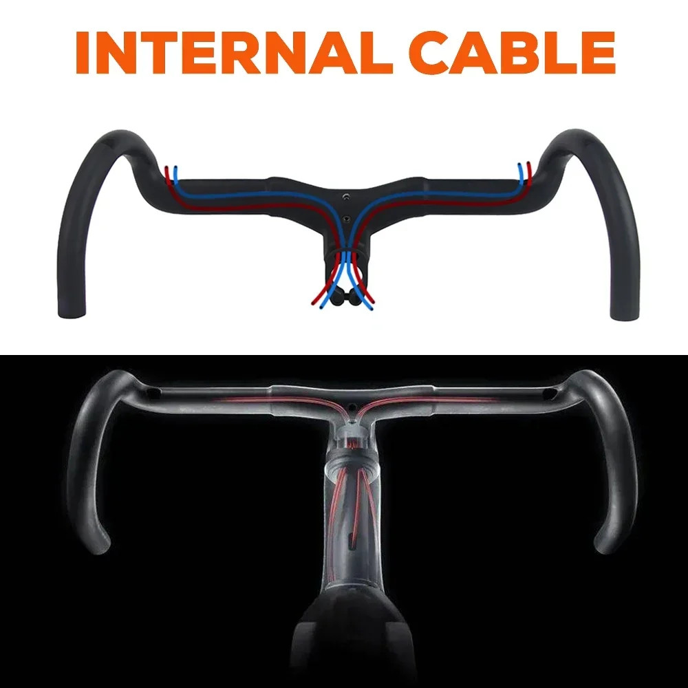 Carbon Integrated Cable Routing Gravel Road Bicycle Cockpit Di2 Handlebar