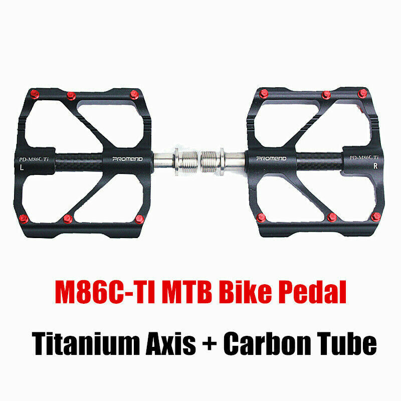 PROMEND 3 Bearings Bicycle Flat Pedal Carbon Tube Titanium MTB Road Bike Pedal