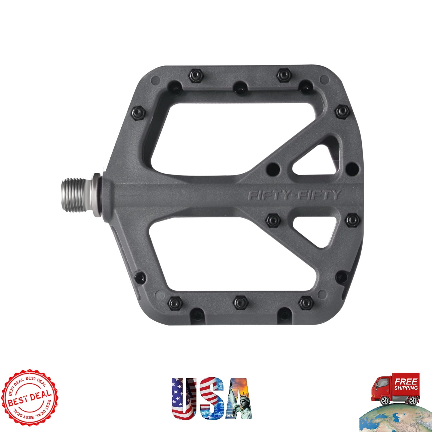 Durable Nylon Composite MTB Pedals – Wide Platform, Optimal Grip, Lightweight
