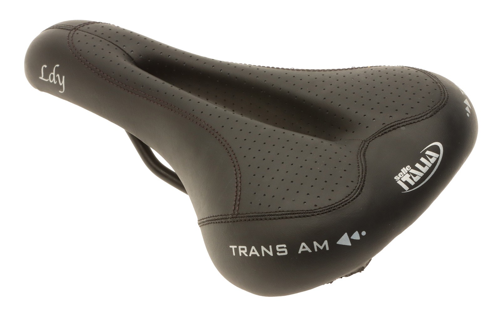 Selle Italia Ladies Trans Am Saddle FeC Alloy Rails Perf. Black Leather NOS NEW