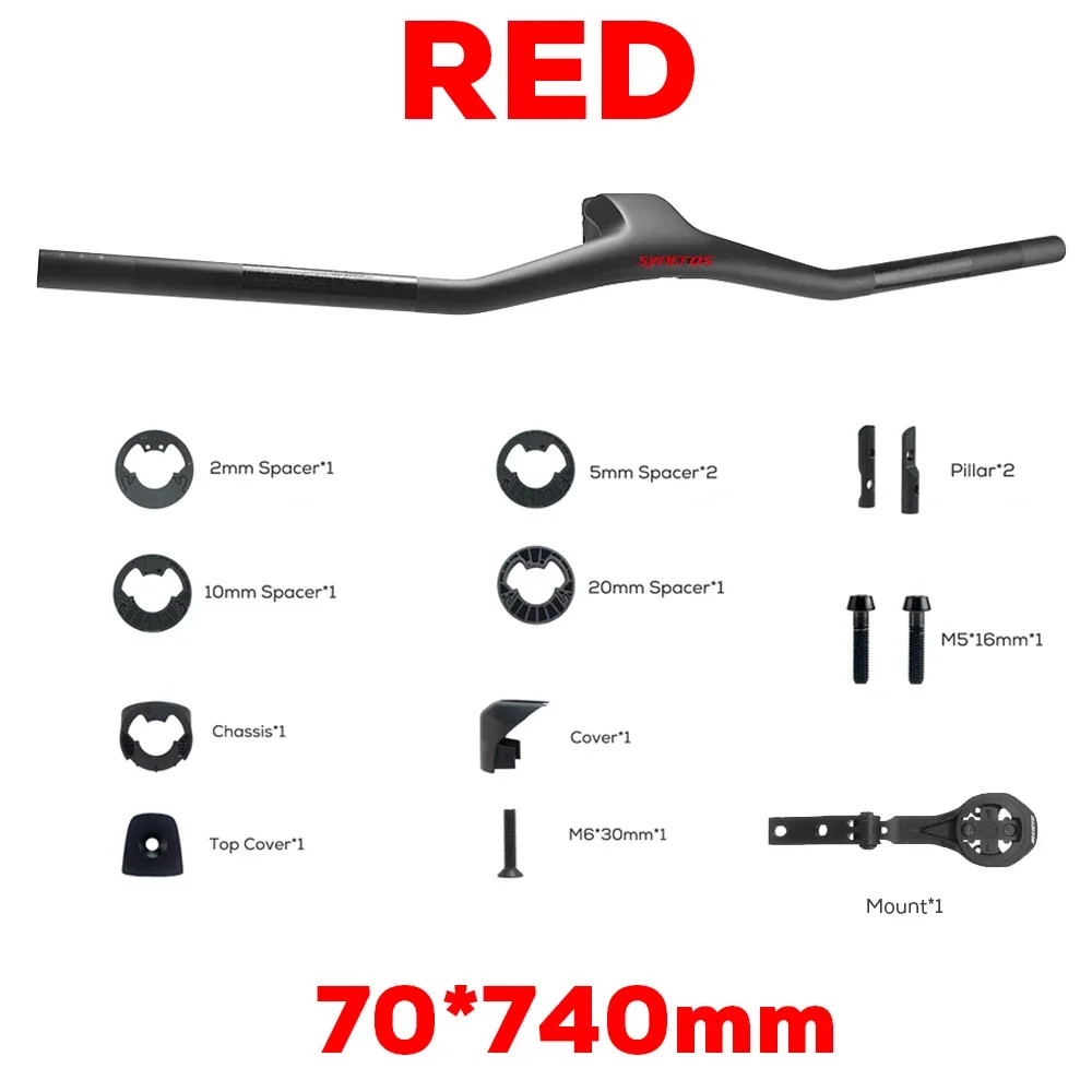 740mm -40° Full Carbon Fiber Integrated MTB Handlebar Black Matte with Mount