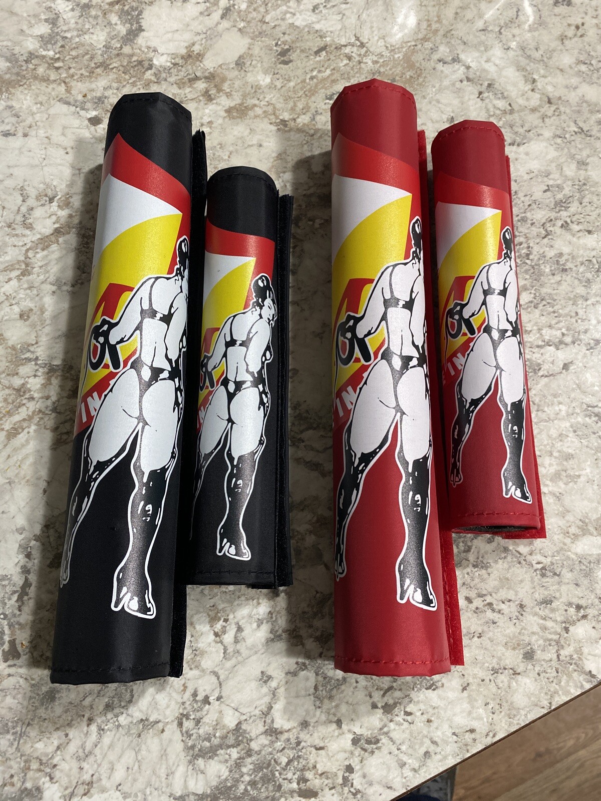 S&M BMX PAD SET REDLINE BIG DOG PADS LIMITED EDITION BMX PADS SETS BLACK/RED
