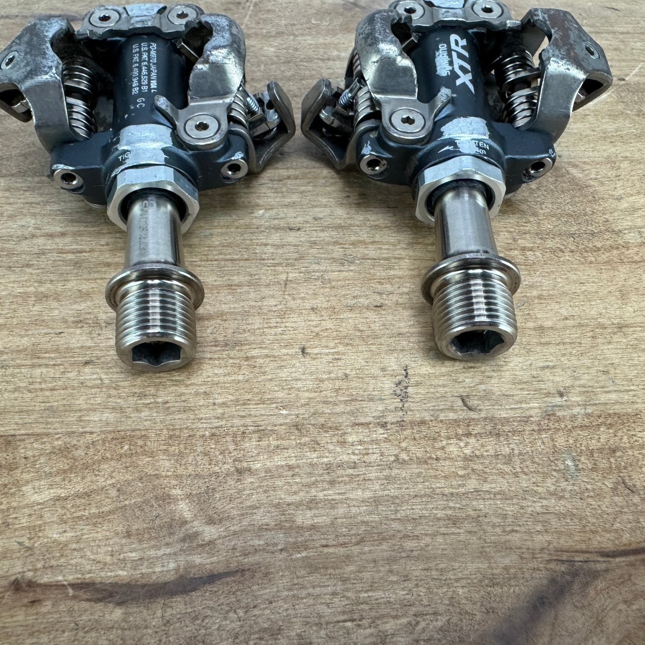 Shimano XTR PD-M970 Stainless Steel Spindle MTB Bike Clipless Pedals 328g