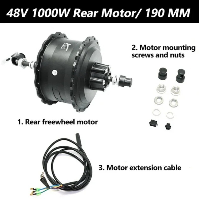 48V 1000W 20/24/26er Snow Fat Tire Electric Bike Brushless Gear Rear Hub Motor
