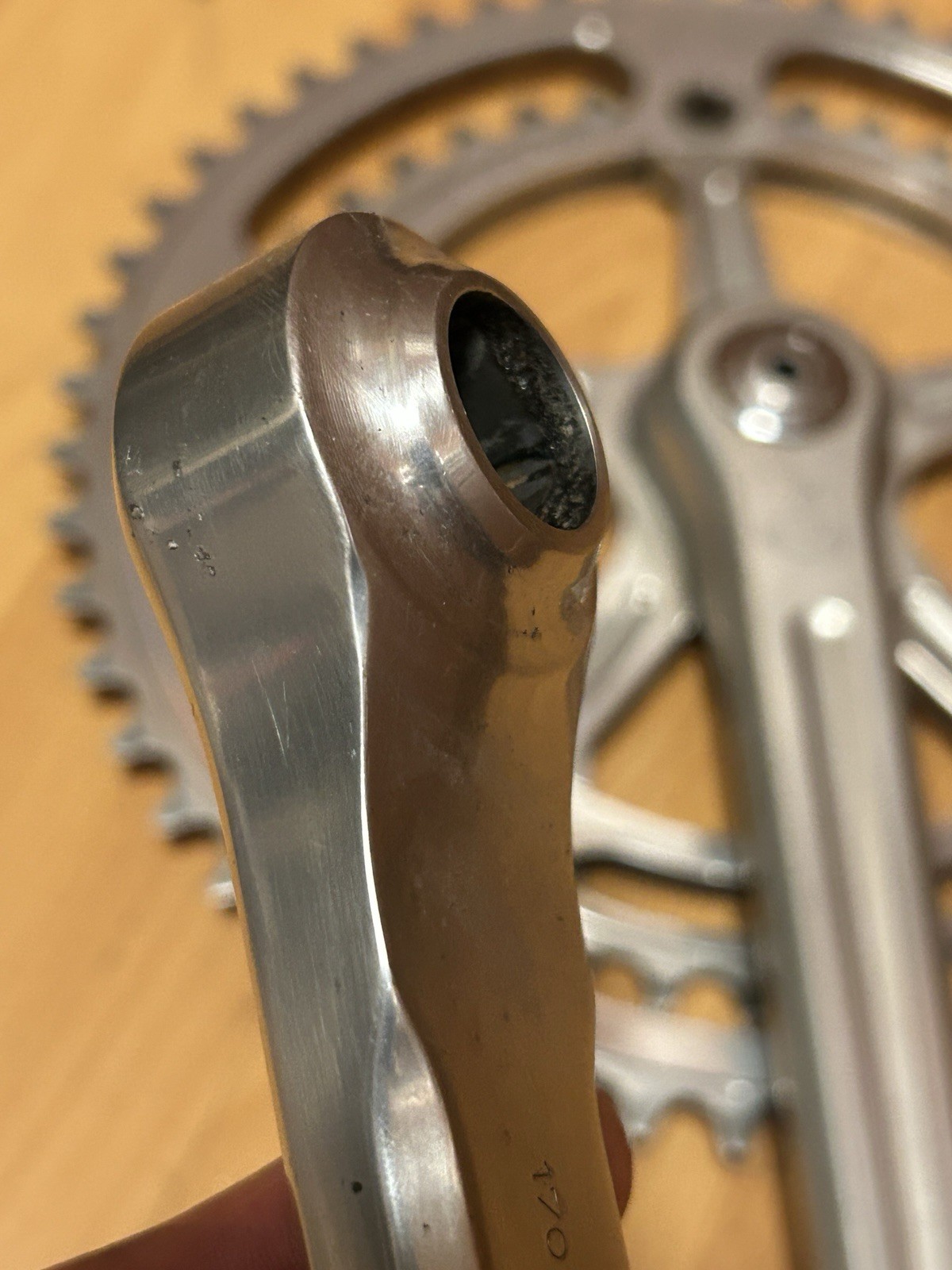 Vintage Campagnolo Super Record 170 Crankset 1049/A Double 52 42 Square Taper