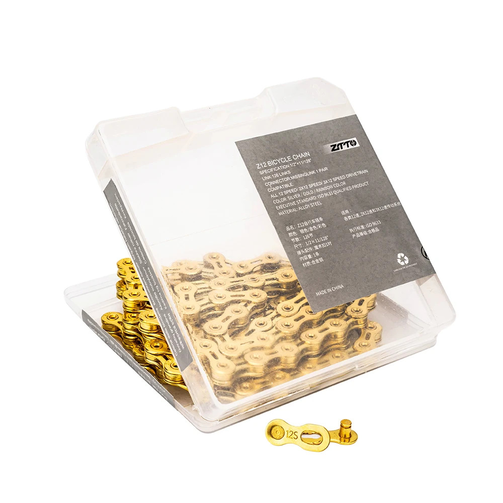 Golden Oil Slick All Speed 8 9 11 12 Bicycle Chain Hollow Light Weight Durable