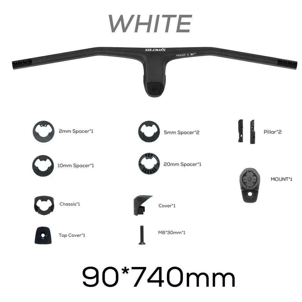 740MM -20 Degrees Full Carbon Fiber Integrated Cockpit MTB Bicycle Handlebars