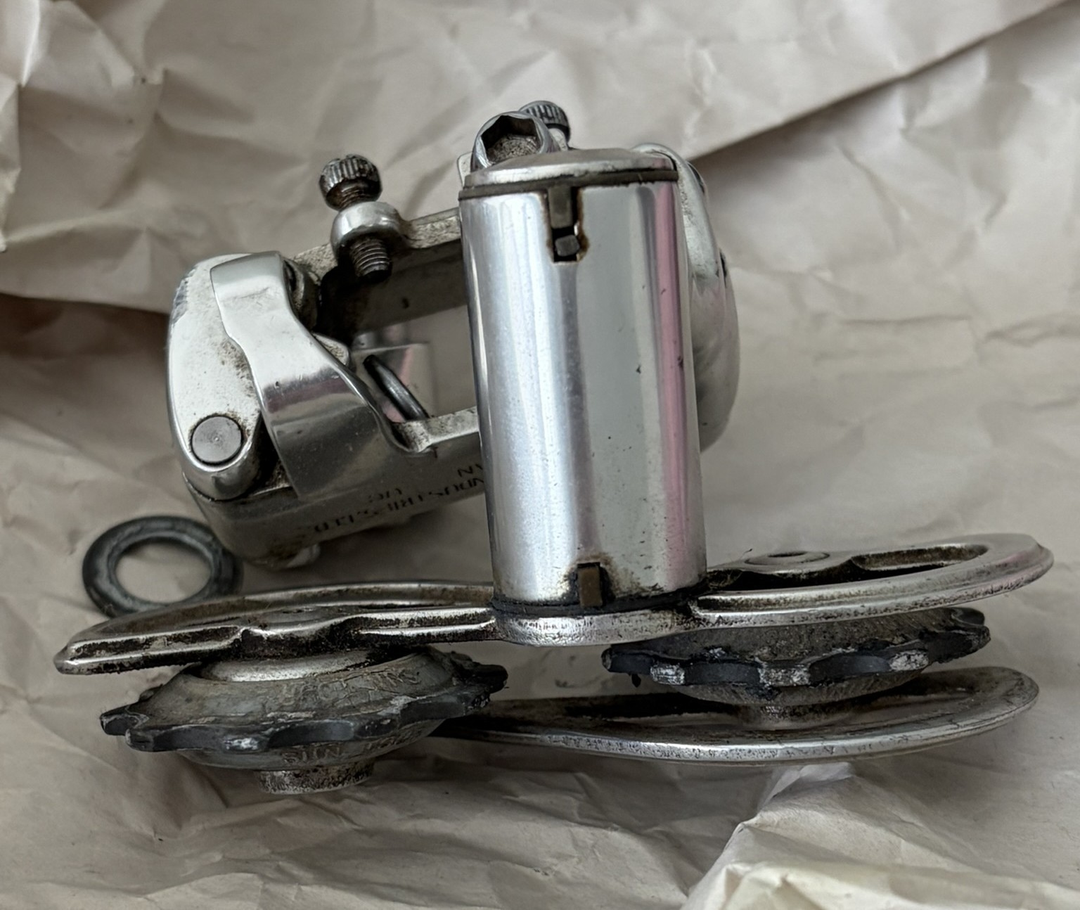 Vintage SunTour Superbe Rear Derailleur Short Cage Hanger Silver