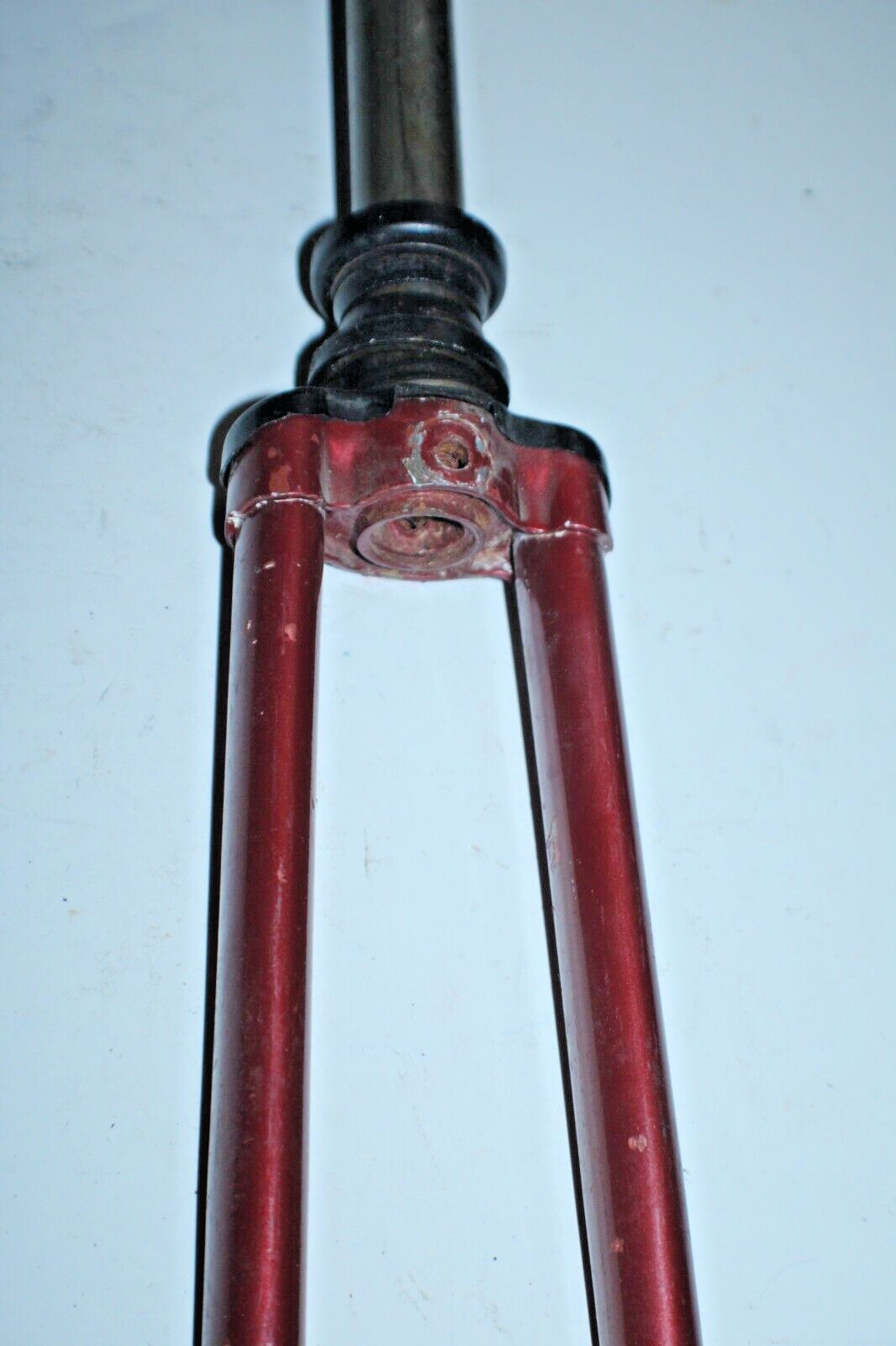 Vintage Road Bike Fork 27″ 1″ Threaded 200mm Red Lugged Steel Fast USA Shipper