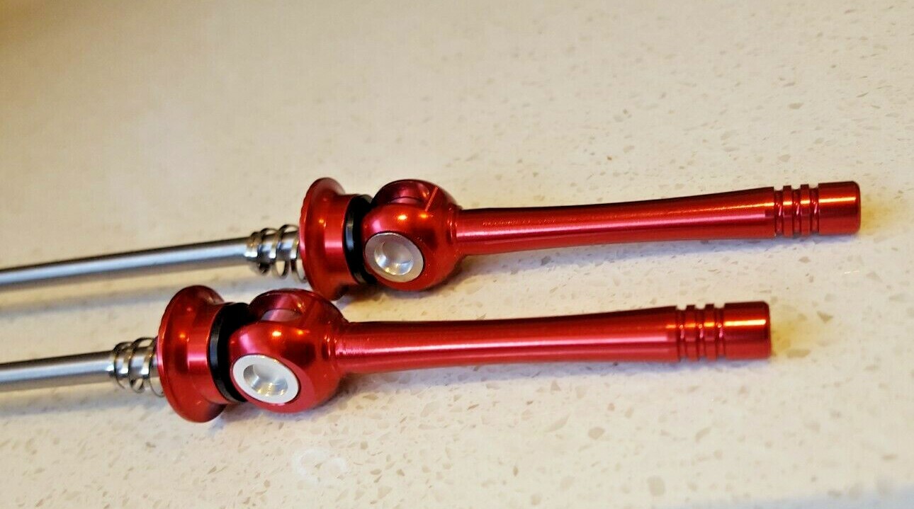 SKEWERS, Titanium & Alloy, «AEROZINE» 45 g, a pair, Quality, Strong & Red Anod.