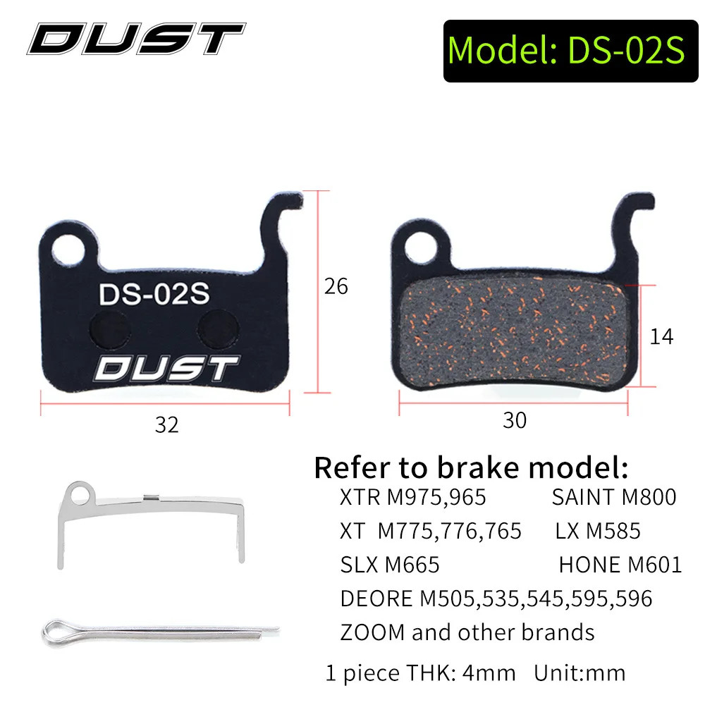 DUST Semi-Metal Disc Brake Pads Shimano XT XTR M315 SRAM Avid BB5 BB7 MTB