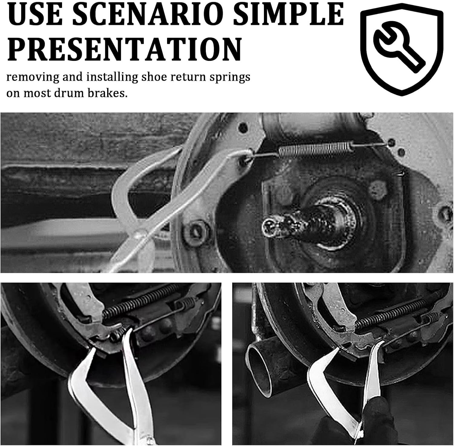 Drum Brake Spring Pliers Tool Heavy Duty 11.89 inch Dual-Ended Universal