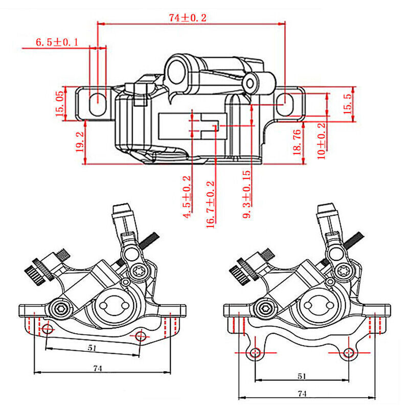 ZOOM MTB HB-100 Line Pulling Hydraulic Disc Brake Calipers Road Bike Front Rear