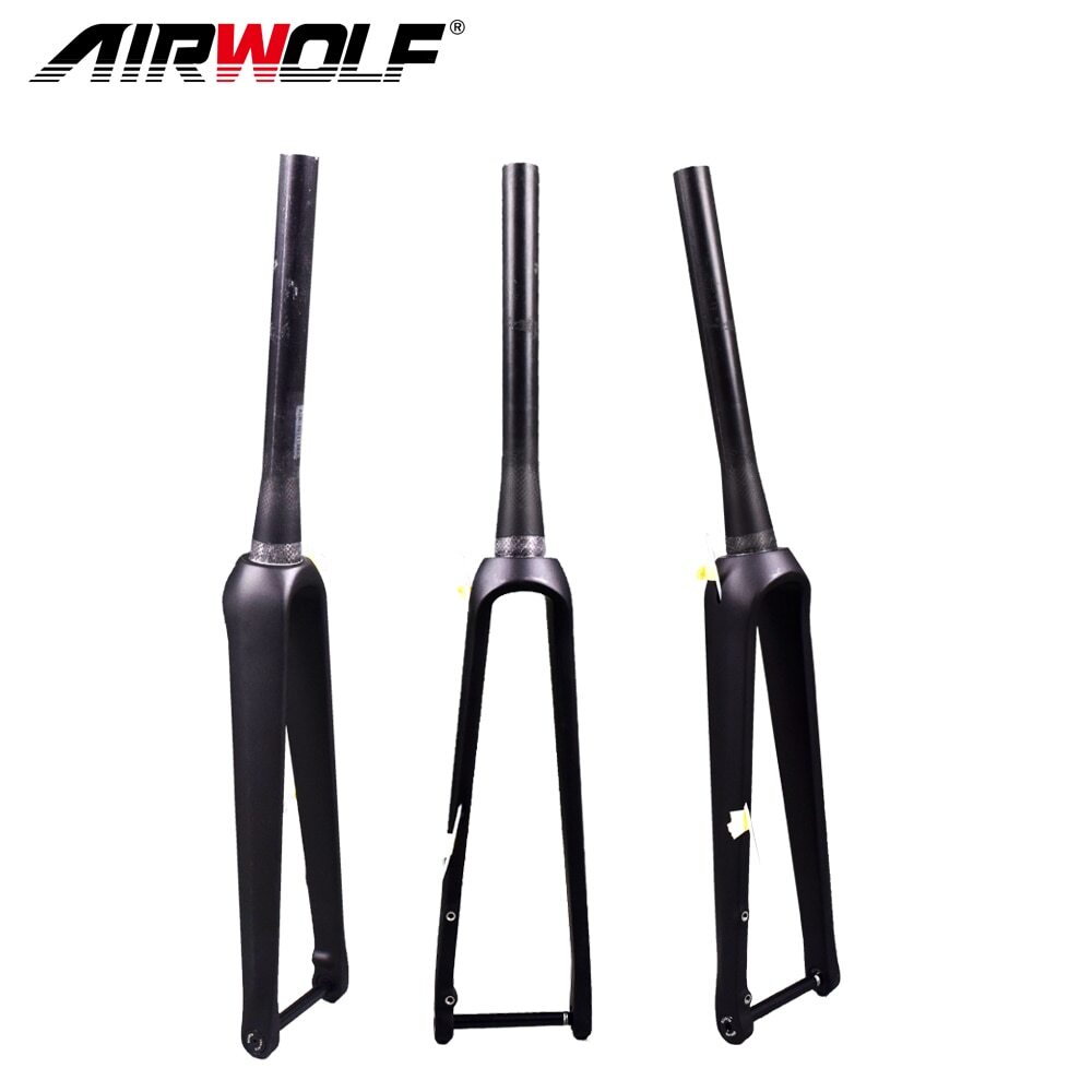 Carbon Fiber Cyclocross Bike Fork External Cable Routing Road Bike Rigid Fork