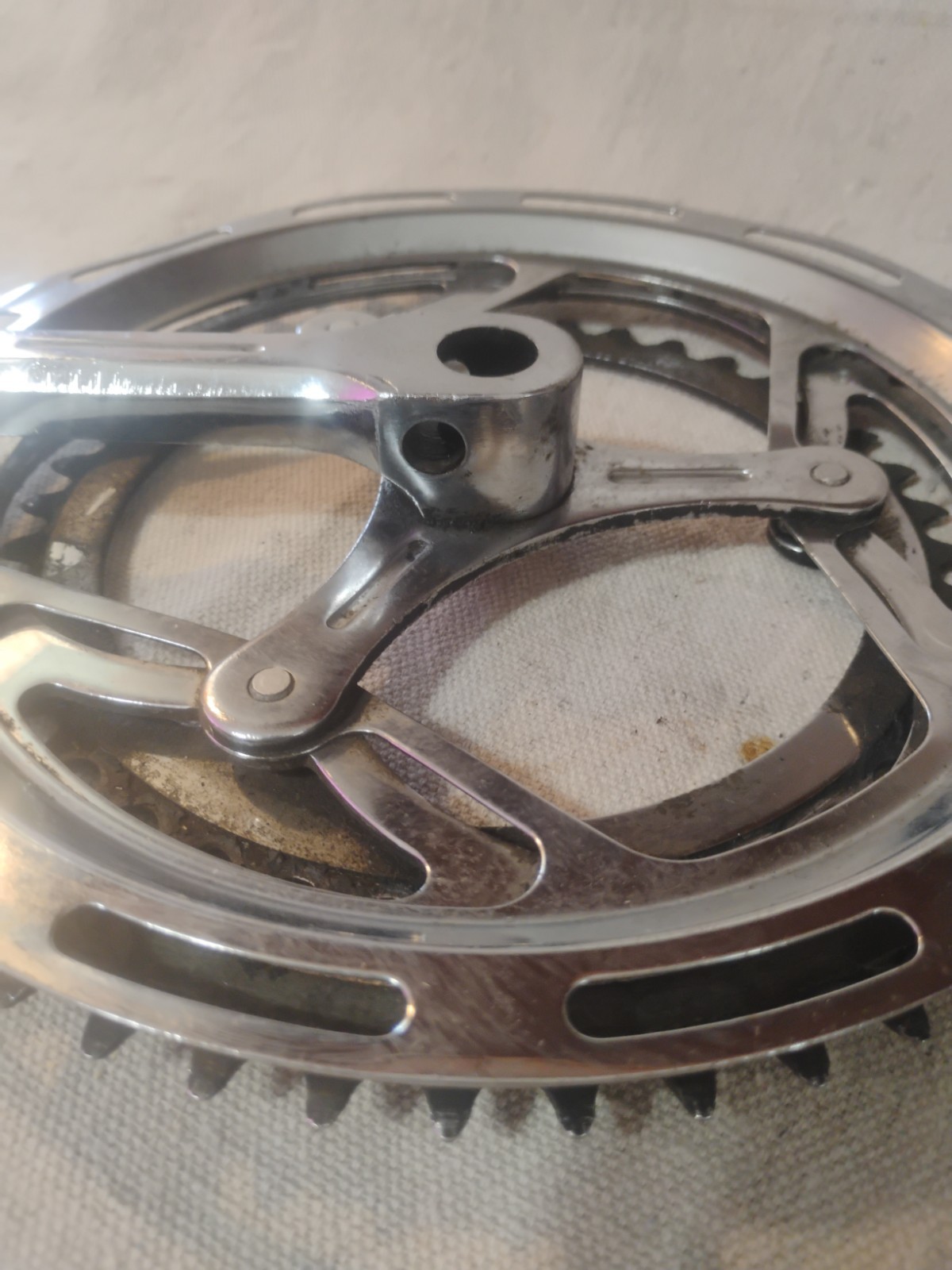Vintage Nervar Crankset 52/40T 165MM Arm Length For 1/2″ Pedals Made In France