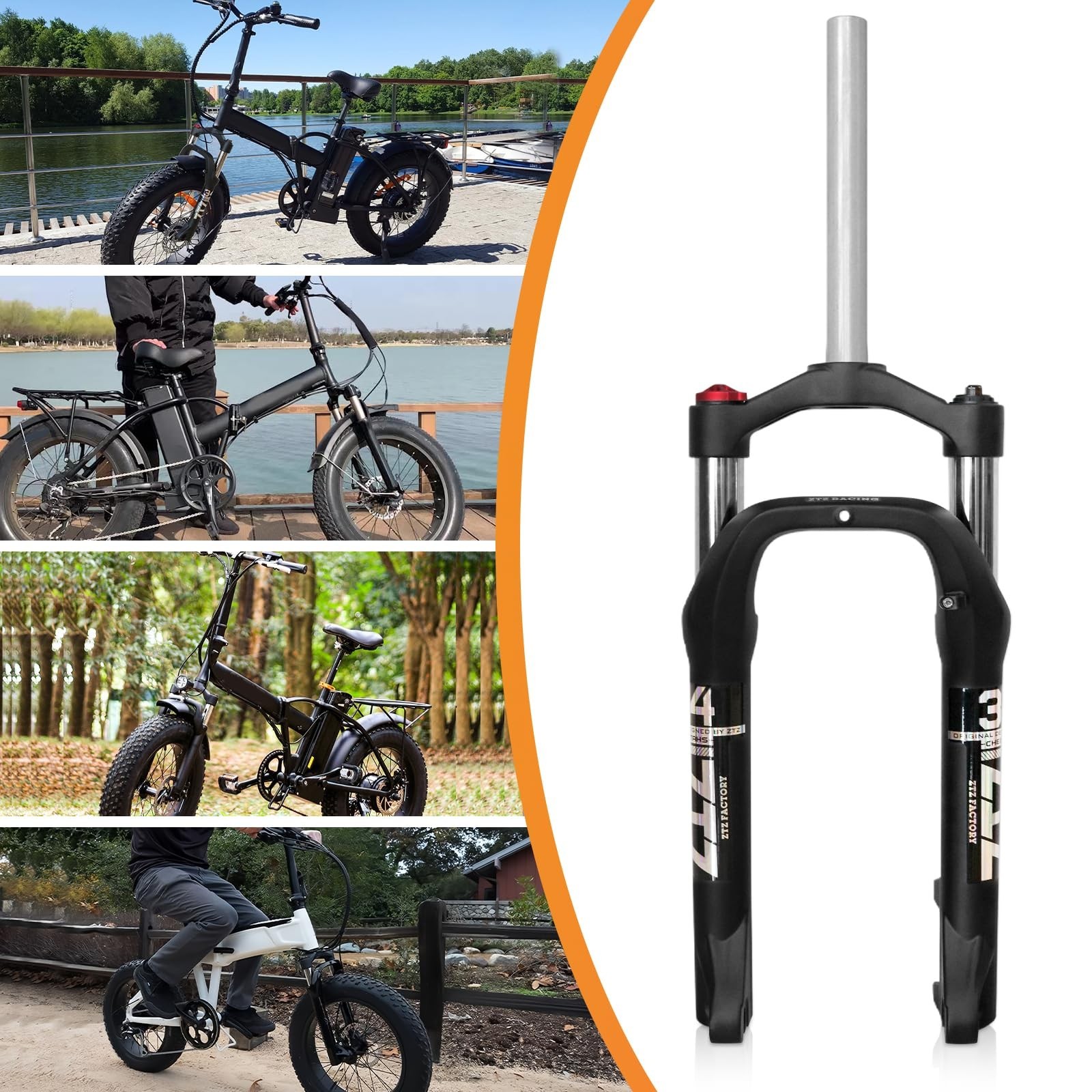 ZTZ 20 * 4.0 inch Fat Tire Oil Spring Suspension Fork – 100mm Travel, 135mm S…