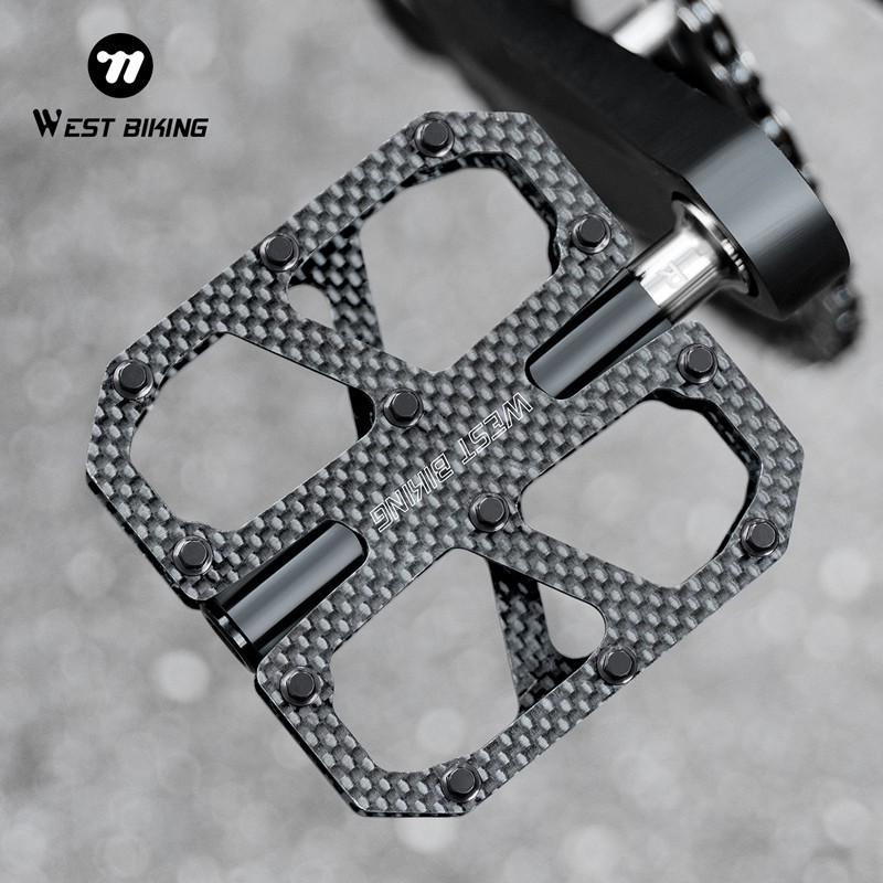 Bicycle Pedals Carbon Fiber Titanium Axle 3 Bearing Bicycle Pedals Black