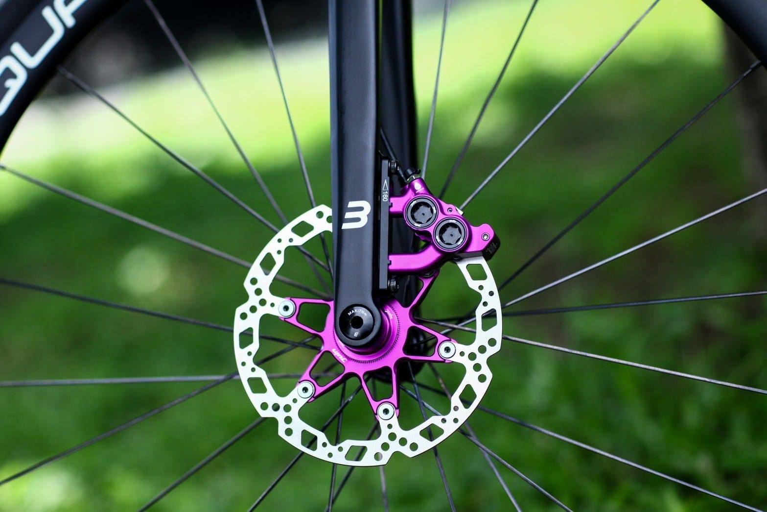 Juin Tech RT01 Purple Centerlock Floating Rotors 160/140mm Pair Road Bike Upgrad