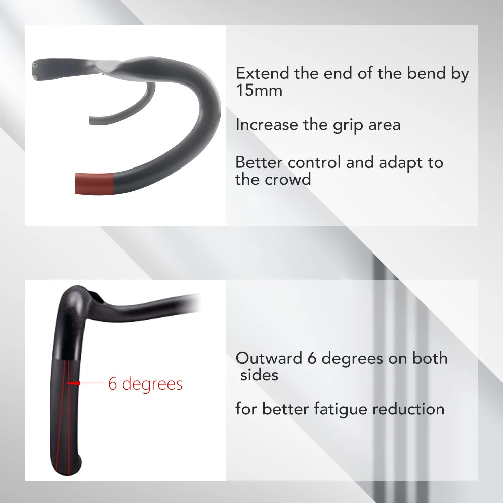 Carbon Road Bike Handlebar Integrated With Stem Internal Routing Drop Bar 28.6mm