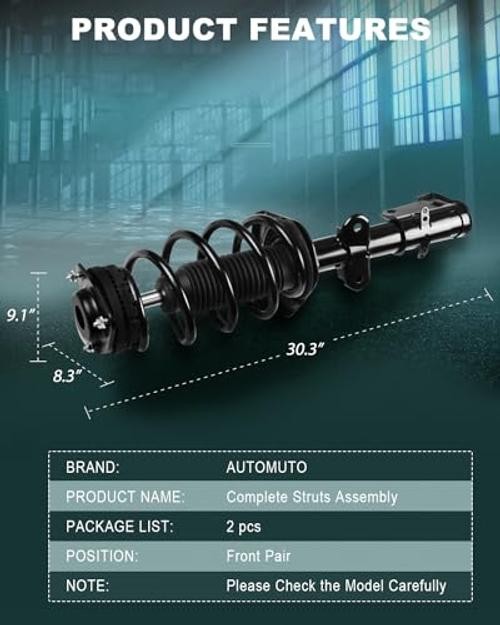 Front Pair Complete Struts Spring Assembly Shock 2*Front Complete Strut