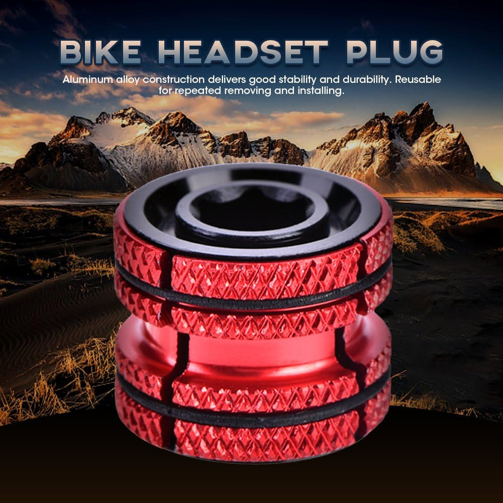 Headset Expander Plug, Headset Carbon Fork Compression Plug for 28.6mm(Red) Comp