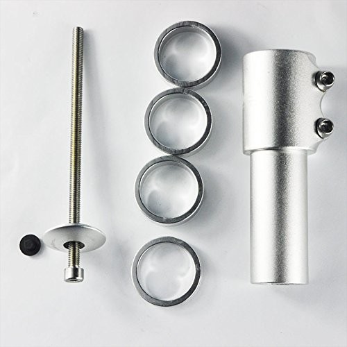 Bike Stem Riser Adaptor Bicycle Fork Head Handlebar Head Up Rising Silver