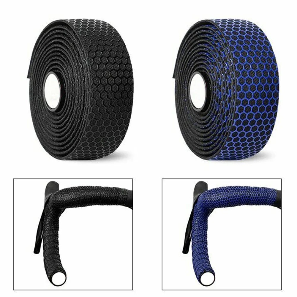 1 Pair EVA Bike Handlebar Tape Road Bicycle Anti-Slip Bar Wrap End Plugs Black