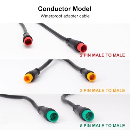 Male to Male Ebike Extension Cable for Electric Bike 5 Pin Male to Male Green